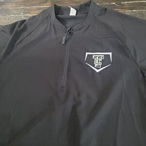 BAW Men's Utility Short Sleeve Cage Jacket 1/4 Zip Pullover Black Medium TX HS